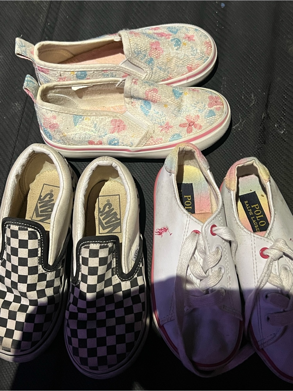 3 pairs of Kids Slip-On Canvas Shoes - Pink & Blue